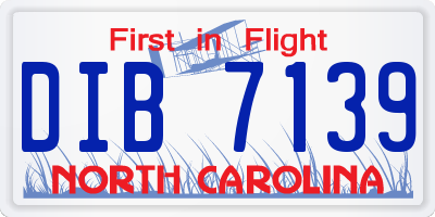 NC license plate DIB7139