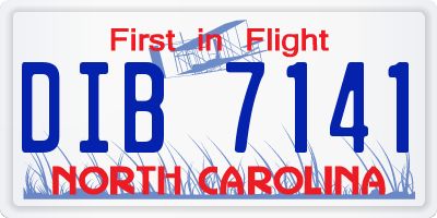 NC license plate DIB7141