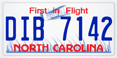 NC license plate DIB7142