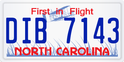 NC license plate DIB7143