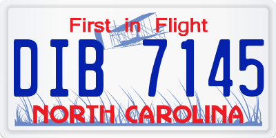 NC license plate DIB7145