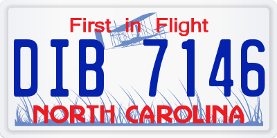 NC license plate DIB7146