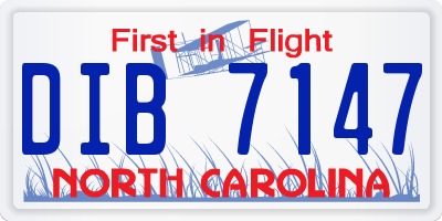 NC license plate DIB7147