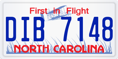 NC license plate DIB7148