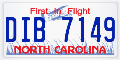 NC license plate DIB7149