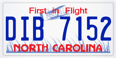 NC license plate DIB7152