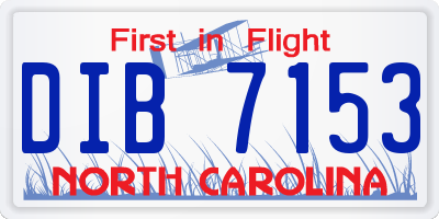 NC license plate DIB7153