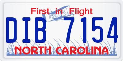 NC license plate DIB7154