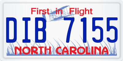 NC license plate DIB7155