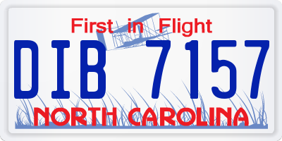 NC license plate DIB7157