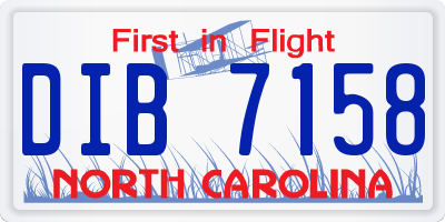 NC license plate DIB7158