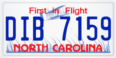 NC license plate DIB7159