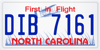 NC license plate DIB7161