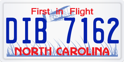 NC license plate DIB7162
