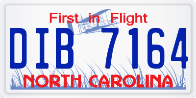 NC license plate DIB7164