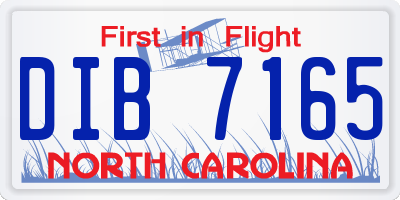 NC license plate DIB7165