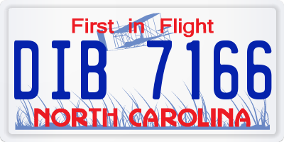 NC license plate DIB7166