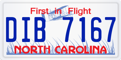 NC license plate DIB7167