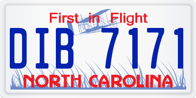 NC license plate DIB7171