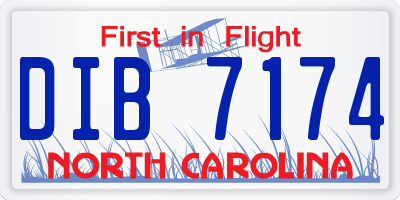 NC license plate DIB7174