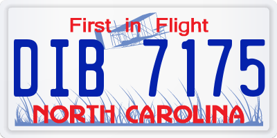 NC license plate DIB7175