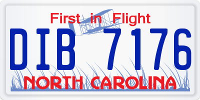 NC license plate DIB7176