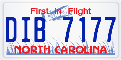 NC license plate DIB7177