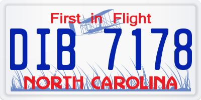 NC license plate DIB7178