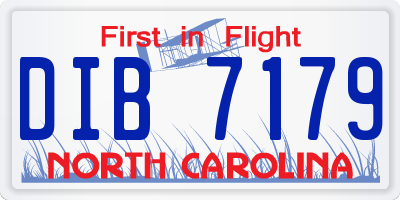 NC license plate DIB7179