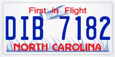NC license plate DIB7182