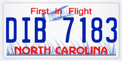 NC license plate DIB7183