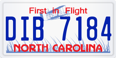 NC license plate DIB7184