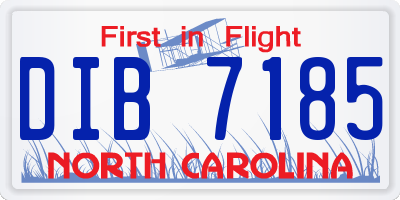 NC license plate DIB7185