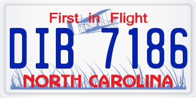 NC license plate DIB7186