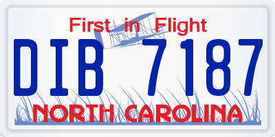 NC license plate DIB7187