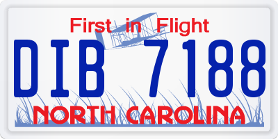NC license plate DIB7188