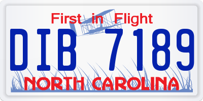 NC license plate DIB7189