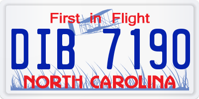 NC license plate DIB7190