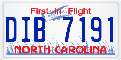 NC license plate DIB7191