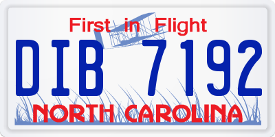 NC license plate DIB7192