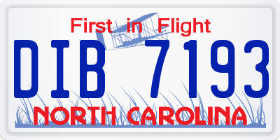 NC license plate DIB7193