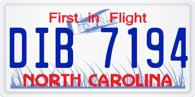 NC license plate DIB7194