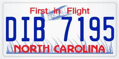NC license plate DIB7195