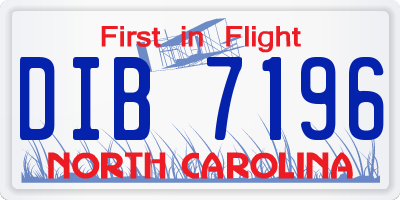 NC license plate DIB7196