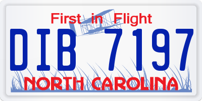 NC license plate DIB7197