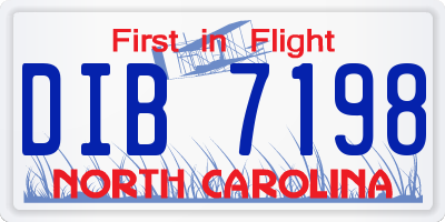 NC license plate DIB7198