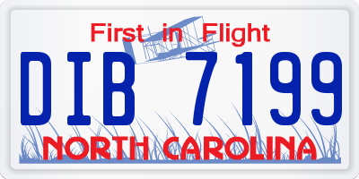 NC license plate DIB7199