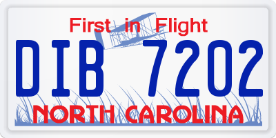 NC license plate DIB7202