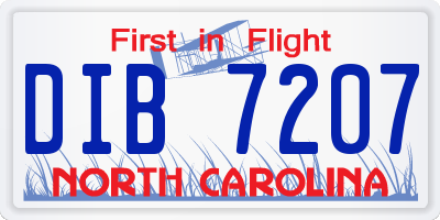 NC license plate DIB7207