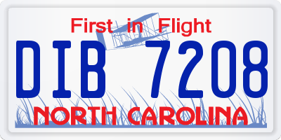 NC license plate DIB7208